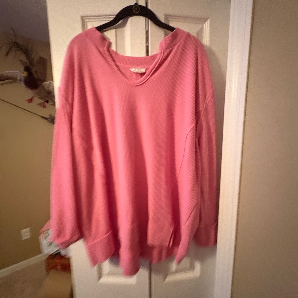Elegant Pink V-Neck Women's Top